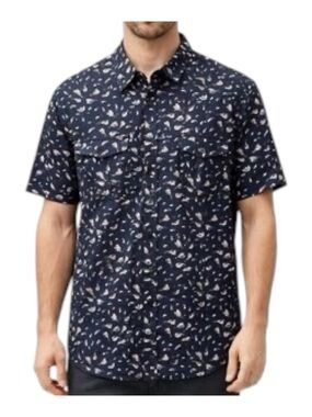 John Varvatos USA Floral Short Sleeve Button Up Shirt NWT Size S